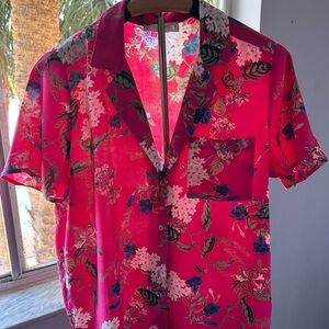 Lucky Brand Hot Pink Floral Button-Up Shirt